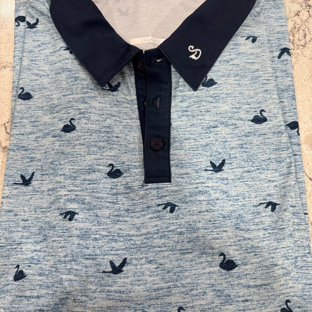 Swannies Navy Polo with Swan Detail